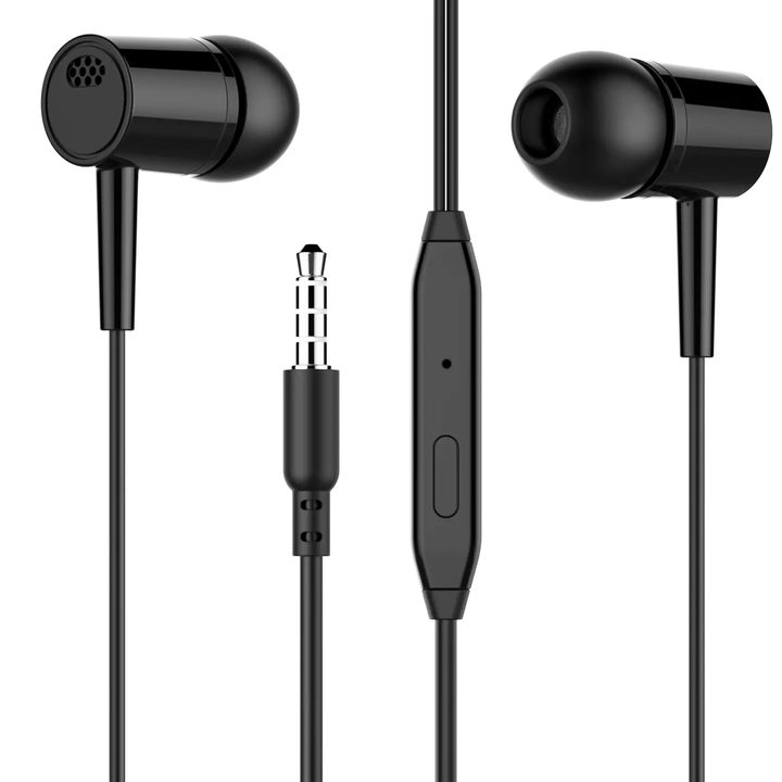 Shopzycart 3.5 mm Sport Stereo Music Noise Cancelling Jack Wired Earphones Headset Headphone With Microphone for Mobile Accessories