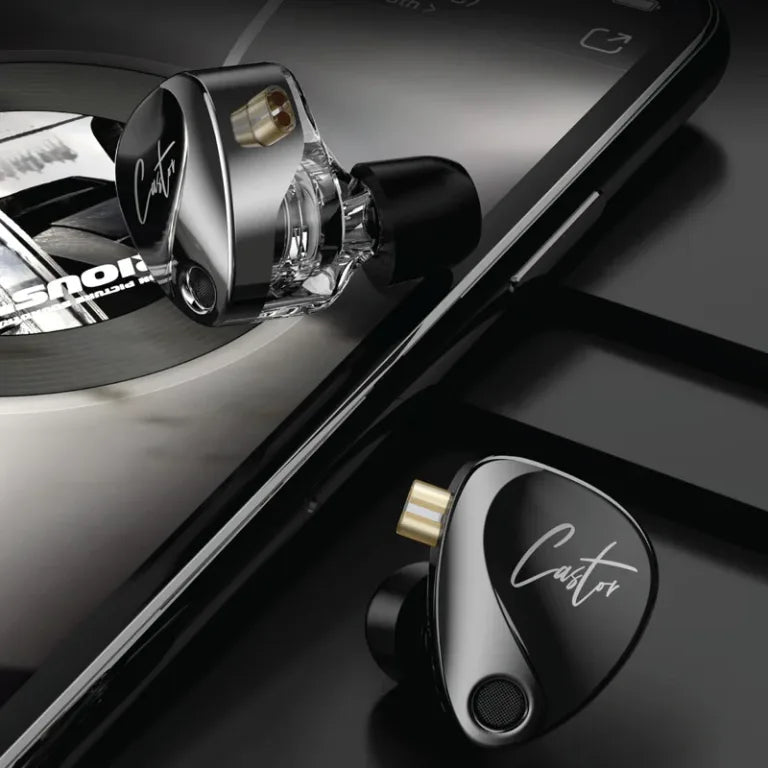 KZ Castor HiFi Earbuds Headphones,KZ Stereo Dual Dynamic Driver in-Ear Earphones 0.75mm Cable, Tunable in-Ear Monitor Headset black