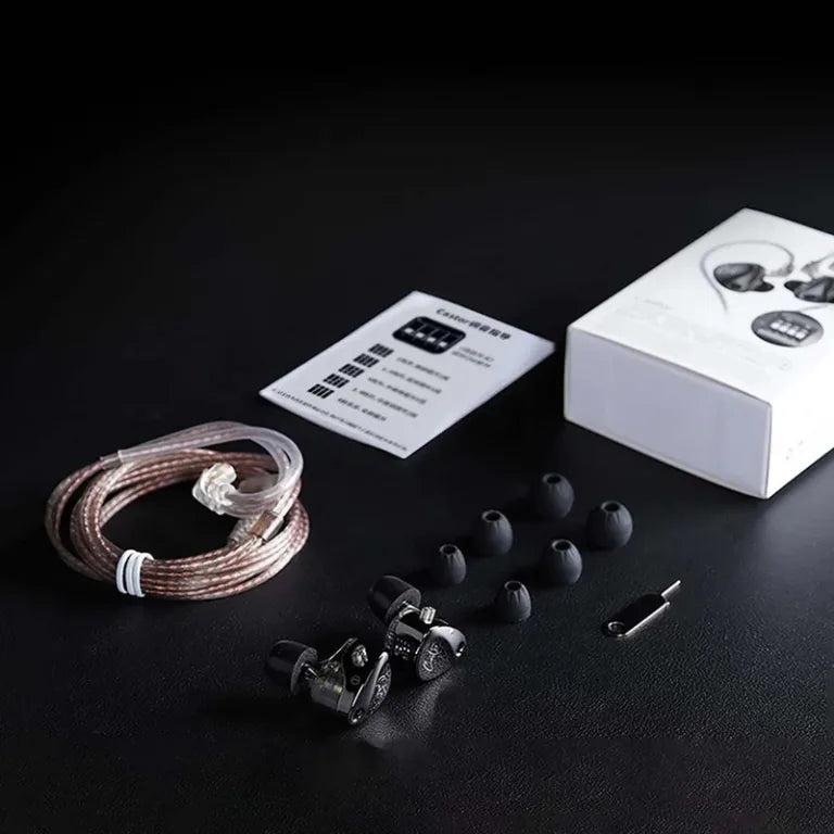 KZ Castor HiFi Earbuds Headphones,KZ Stereo Dual Dynamic Driver in-Ear Earphones 0.75mm Cable, Tunable in-Ear Monitor Headset black