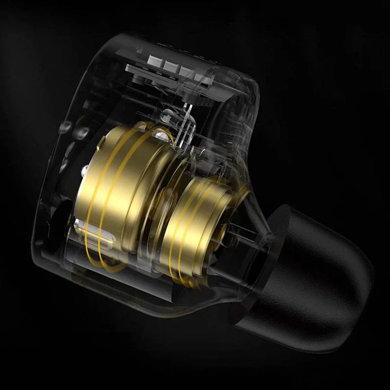 KZ Castor HiFi Earbuds Headphones,KZ Stereo Dual Dynamic Driver in-Ear Earphones 0.75mm Cable, Tunable in-Ear Monitor Headset black